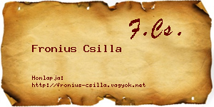 Fronius Csilla névjegykártya