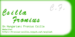 csilla fronius business card